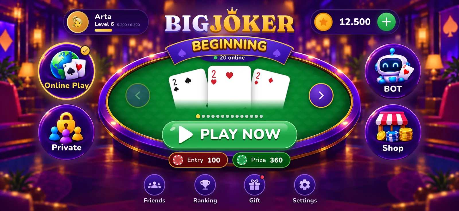 The BigJoker lounge with the rooms